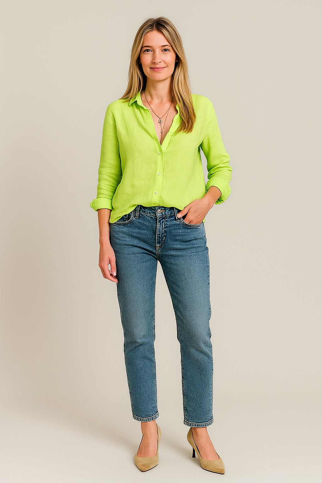 Cotton Linen Button Up Shirt