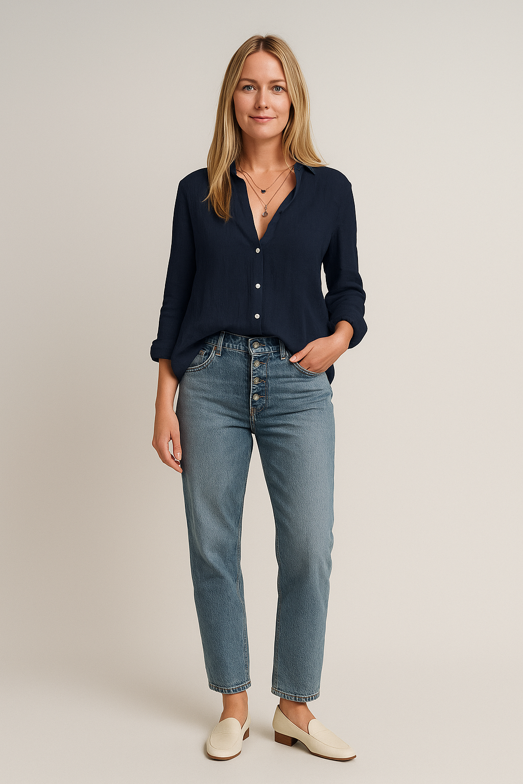 Cotton Linen Button Up Shirt