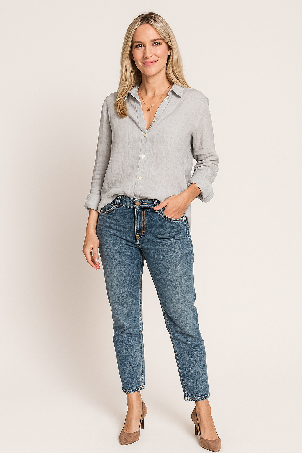 Cotton Linen Button Up Shirt