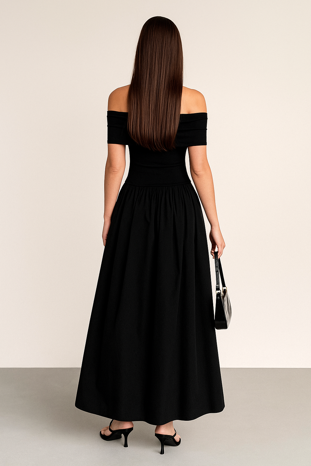 Off-Shoulder Maxi Dress – Slim Fit, Strapless Silhouette