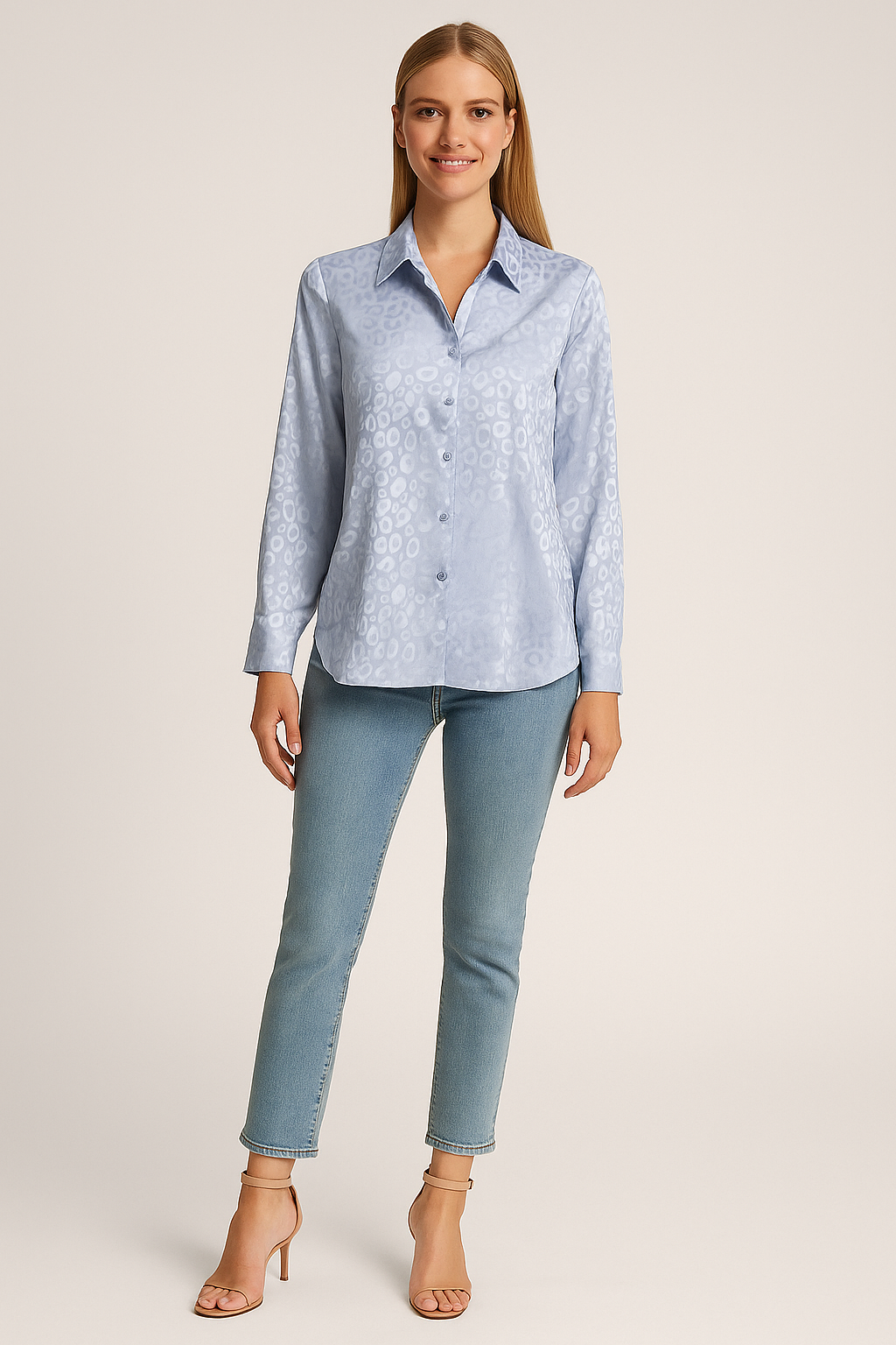 Satin Leopard Print Blouse