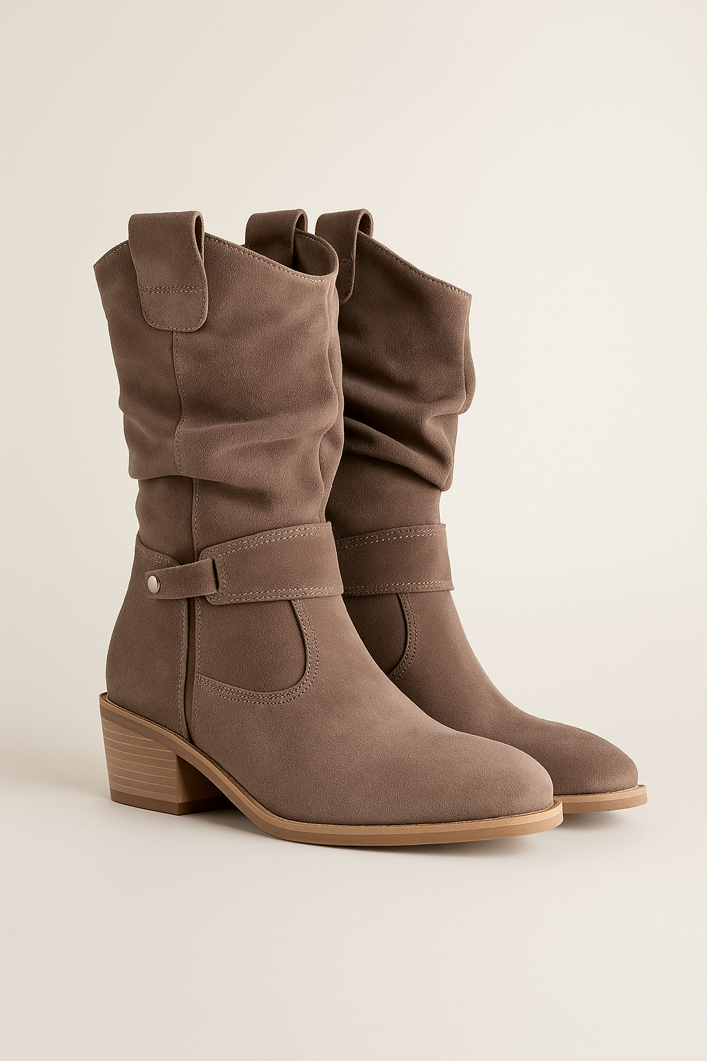 Ankle Boots Low Heel Oval Toe