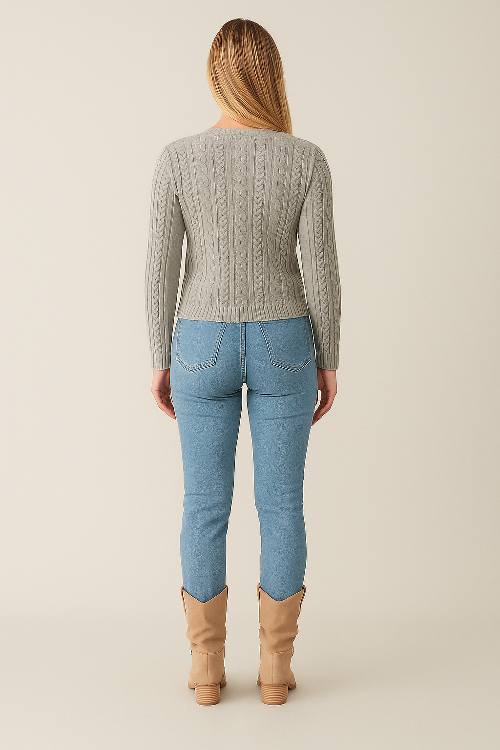 Cable Knit Cardigan Button Front Relaxed Fit