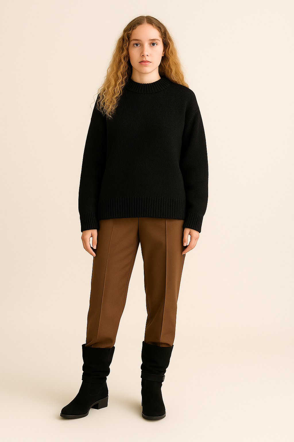 Sweater Mid Length Elegant Look Relaxed Fit