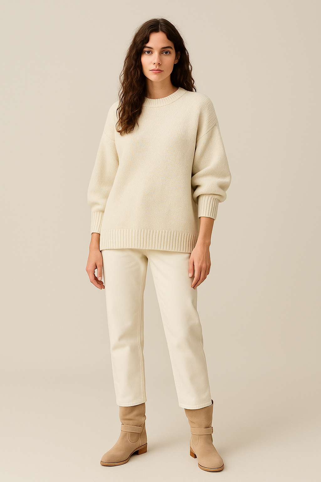 Sweater Mid Length Elegant Look Relaxed Fit