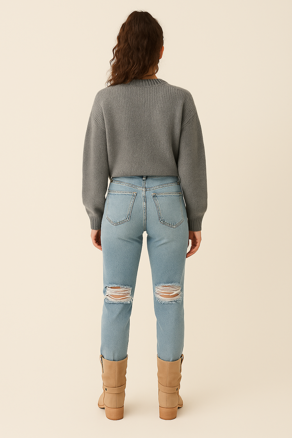 Sweater Mid Length Elegant Look Relaxed Fit