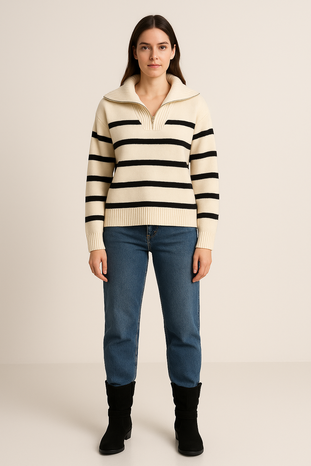 Cardigan Retro Zip Loose Fit Women