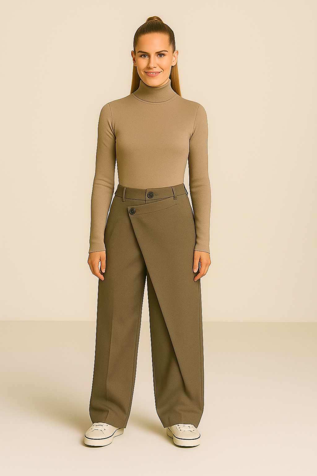 Trousers Long Shift Fit Woven Fabric
