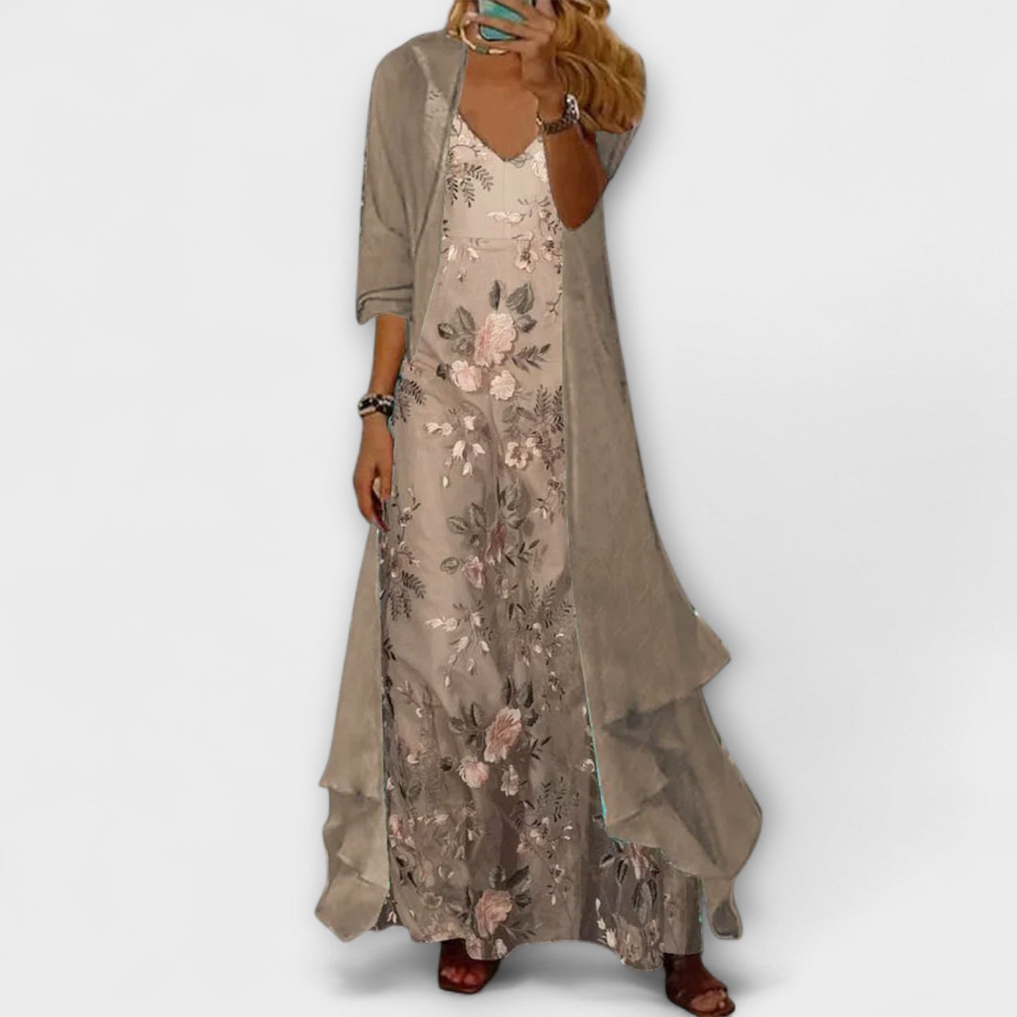 Elegant Maxi Dress Two-Piece Set