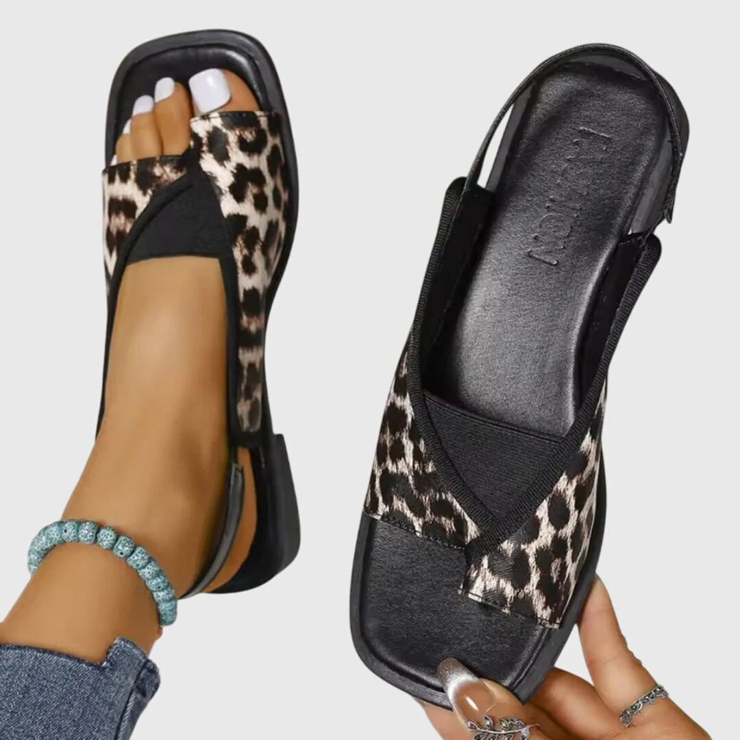 Square Toe Slip-On Flat Sandals