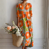 Vintage Abstract Print Relaxed Fit Dress