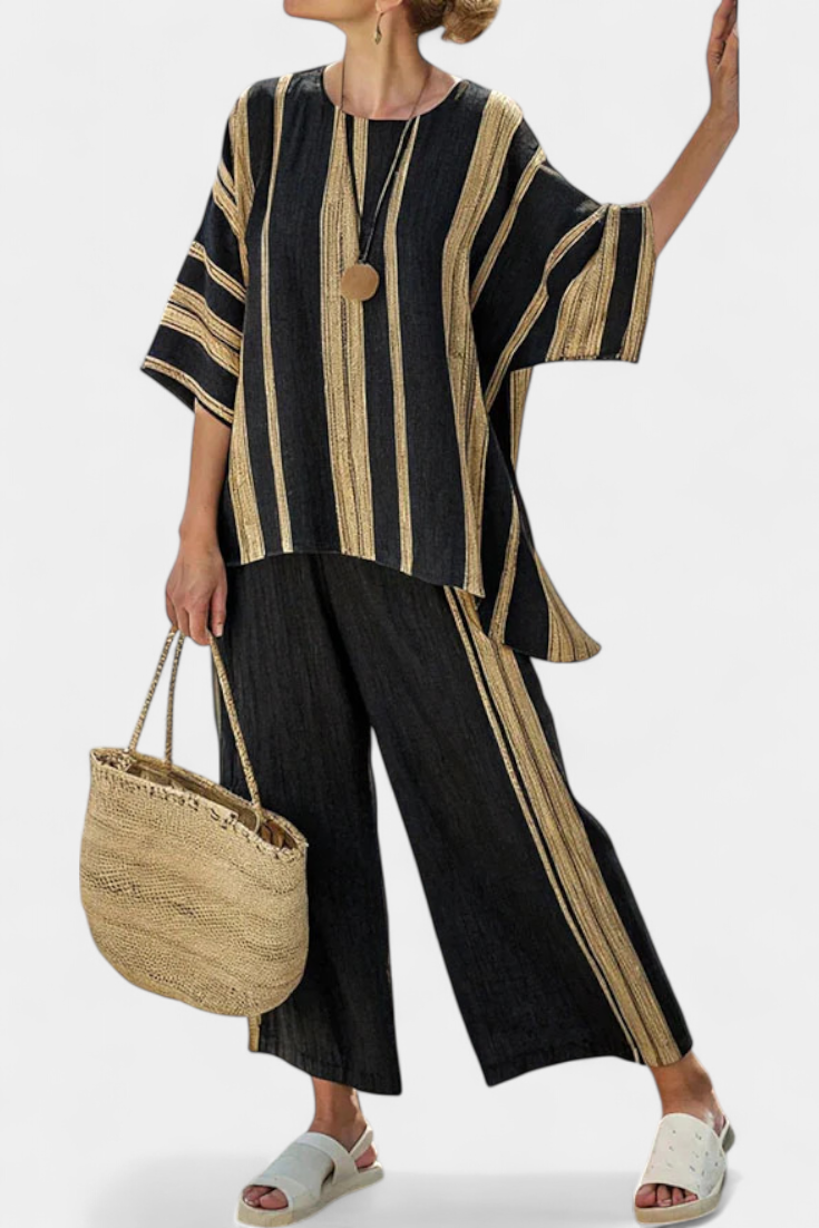 Oversized Striped Two-Piece Set