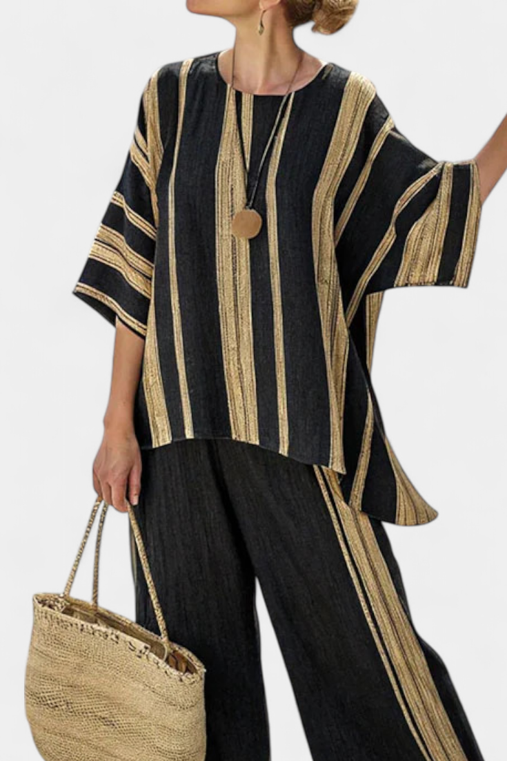 Oversized Striped Two-Piece Set