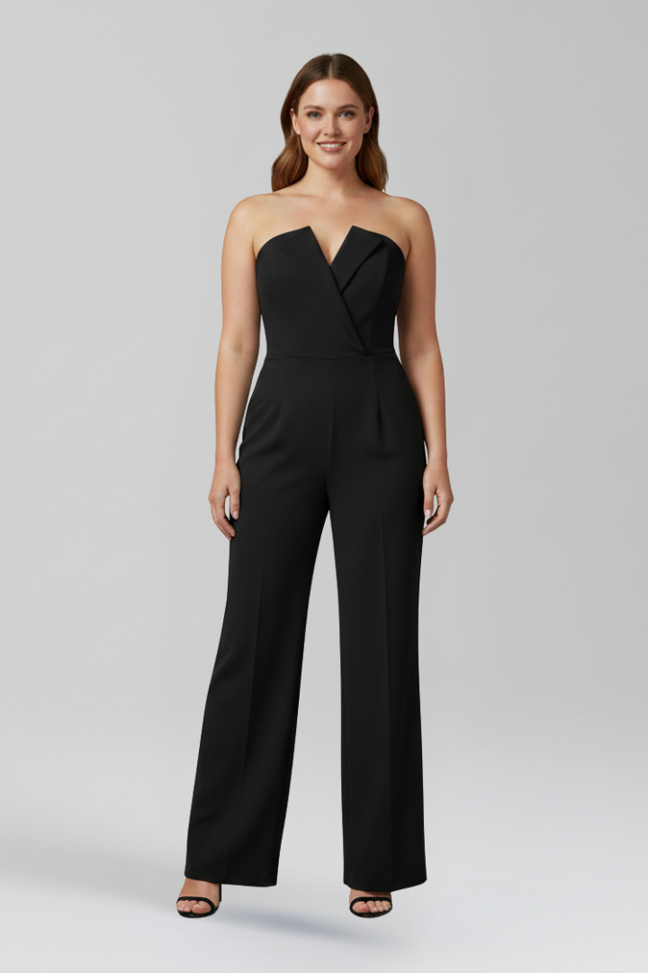 Sleeveless Halter Neck Wide Leg Jumpsuit with Defined Waist