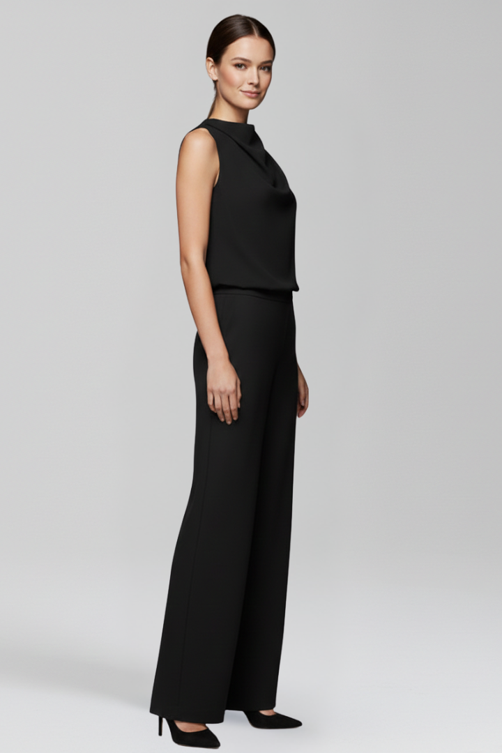 Sleeveless Wide Leg Jumpsuit with Straight Silhouette