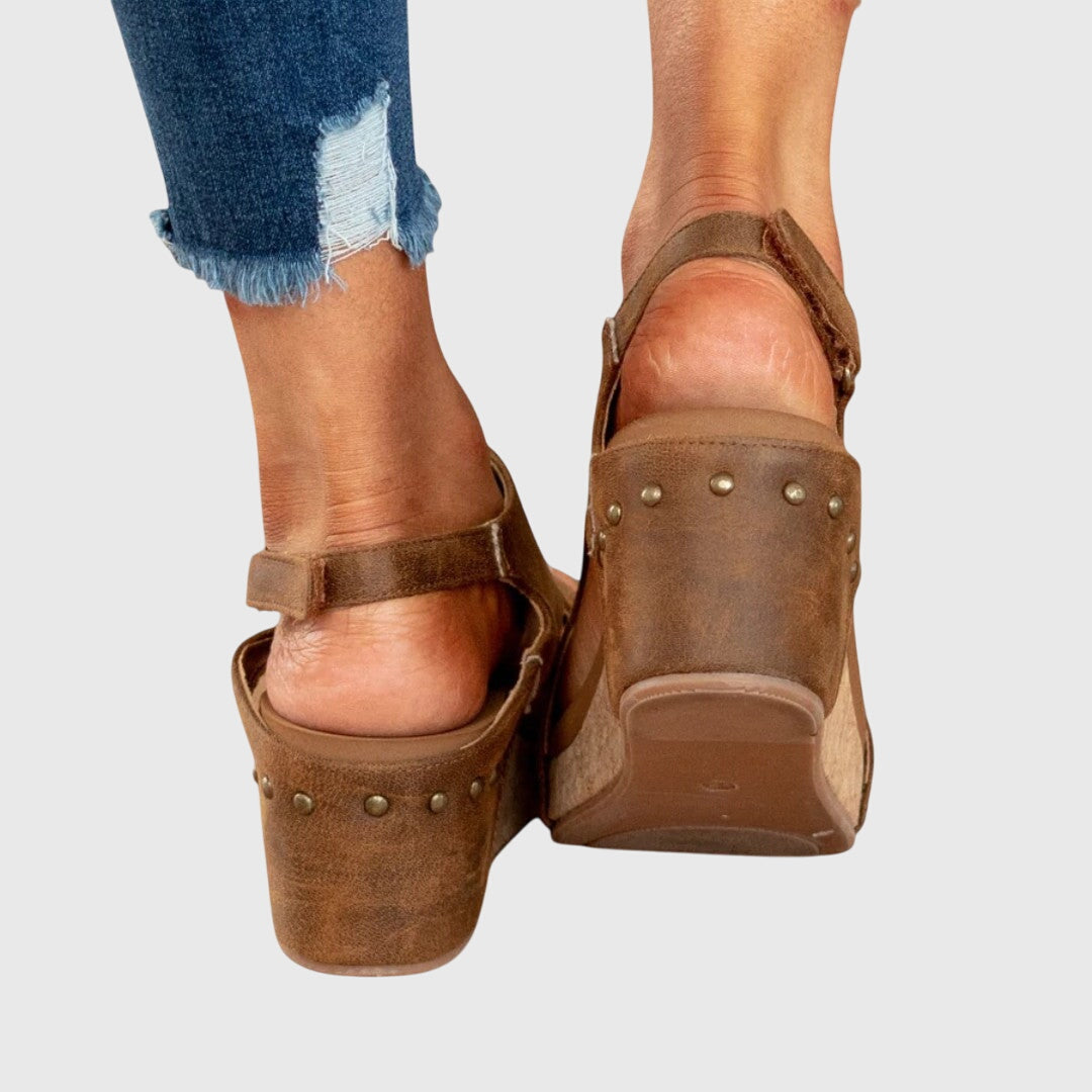 Adjustable Wedge Sandals With Cushioned Insole