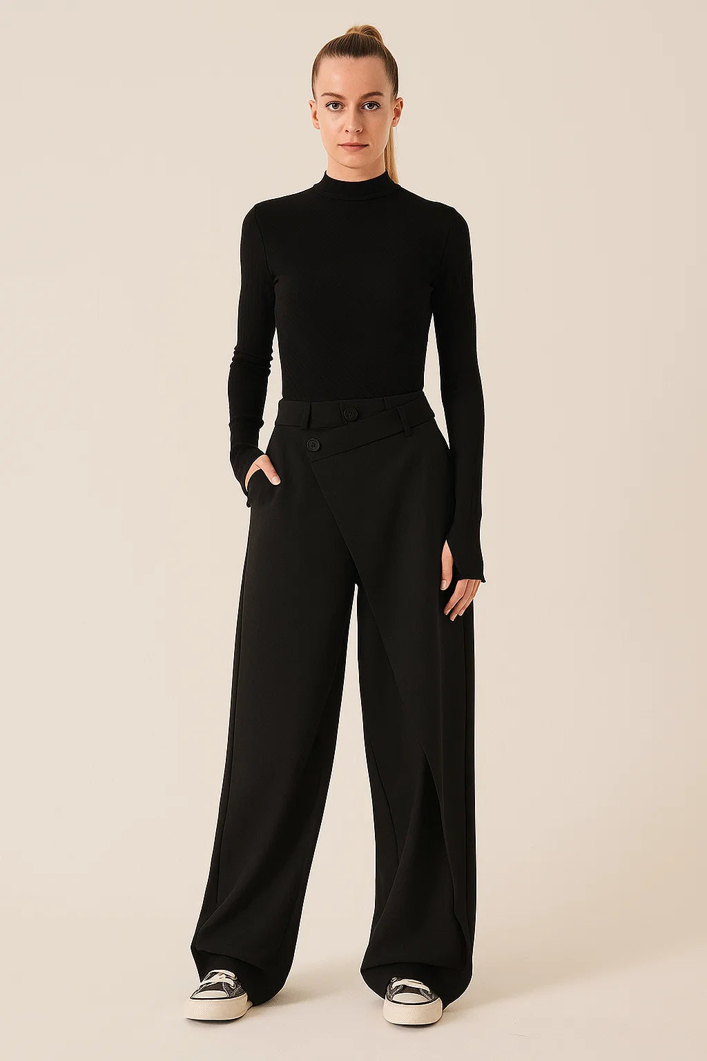 Trousers Long Shift Fit Woven Fabric