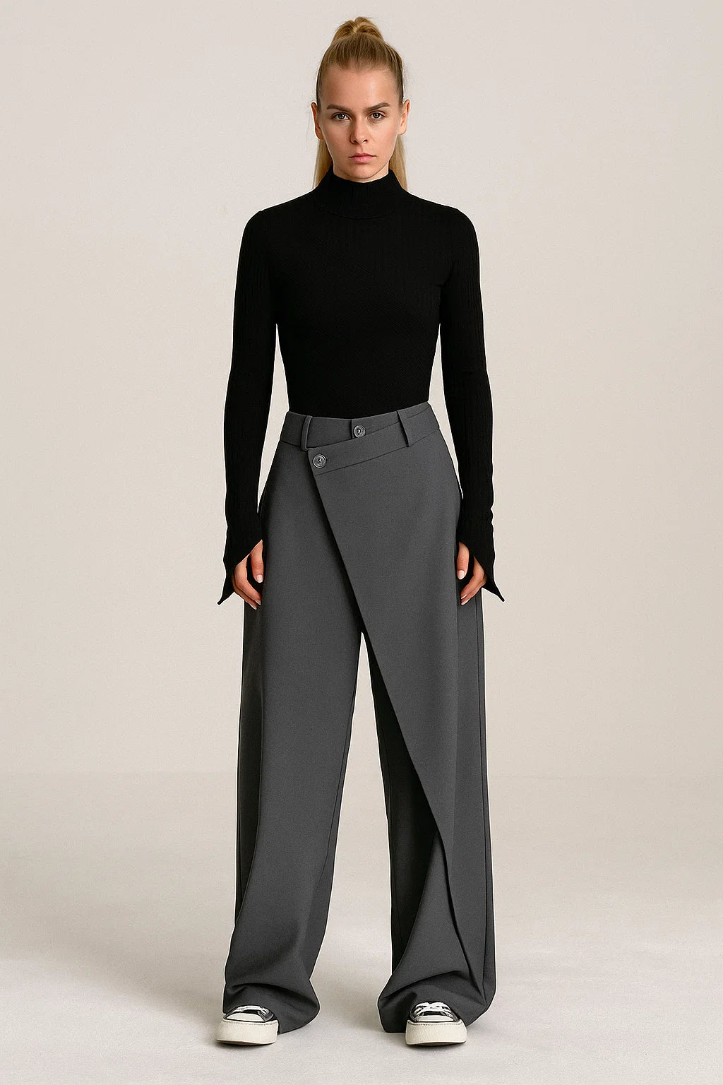 Trousers Long Shift Fit Woven Fabric