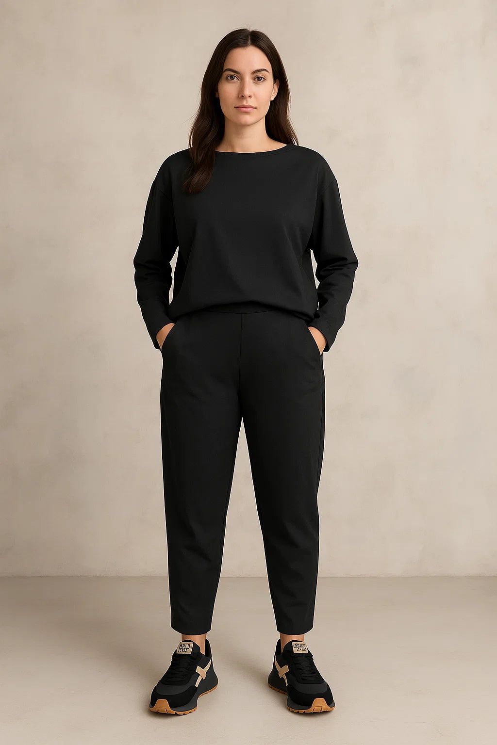 Two Piece Leisure Suit Women Relaxed Fit Casual Autumn Style