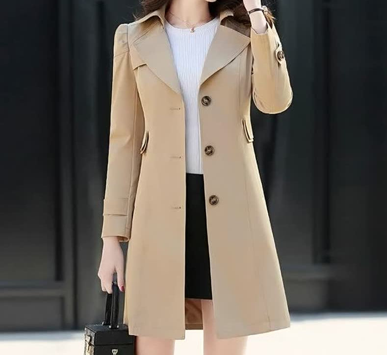 Women's Double Breasted Tailored Trench Coat