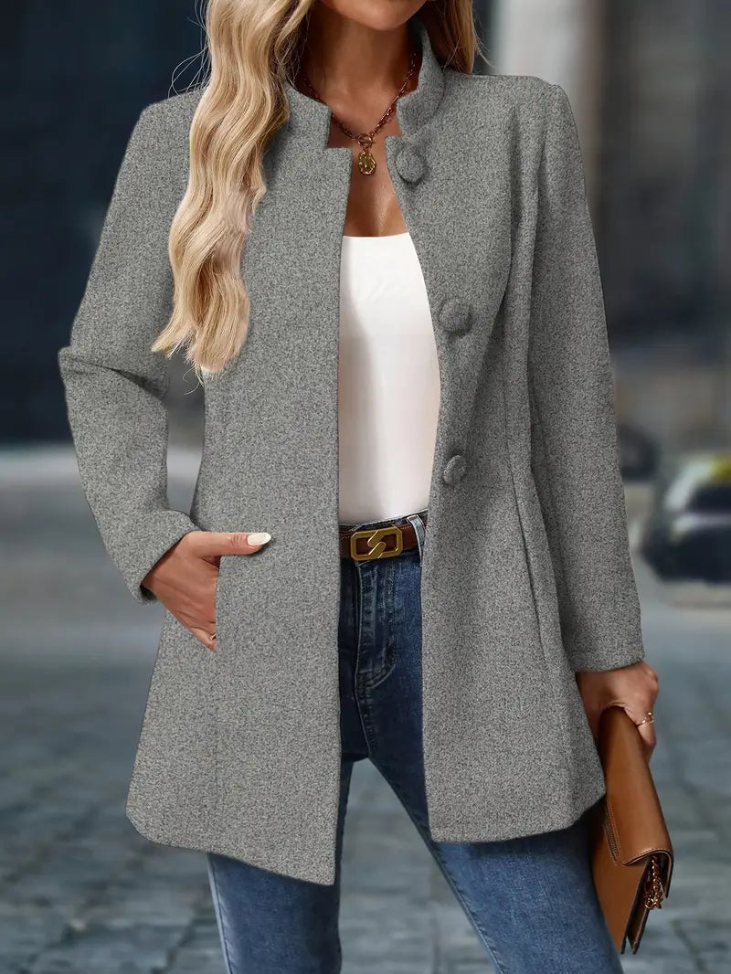 Women's Tailored Stand Collar Coat