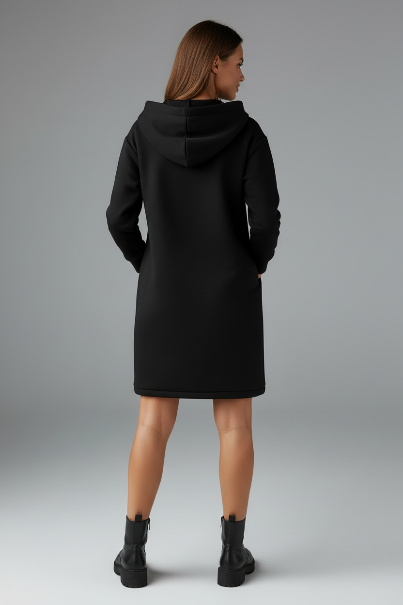 Oversized Womens Hoodie Dress with Relaxed Fit and Front Pocket