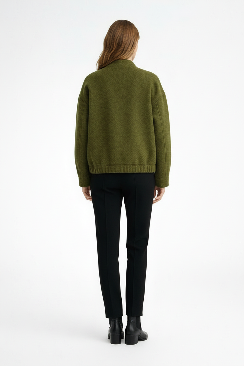 Women’s Structured Bomber Jacket with Close-Fit Profile