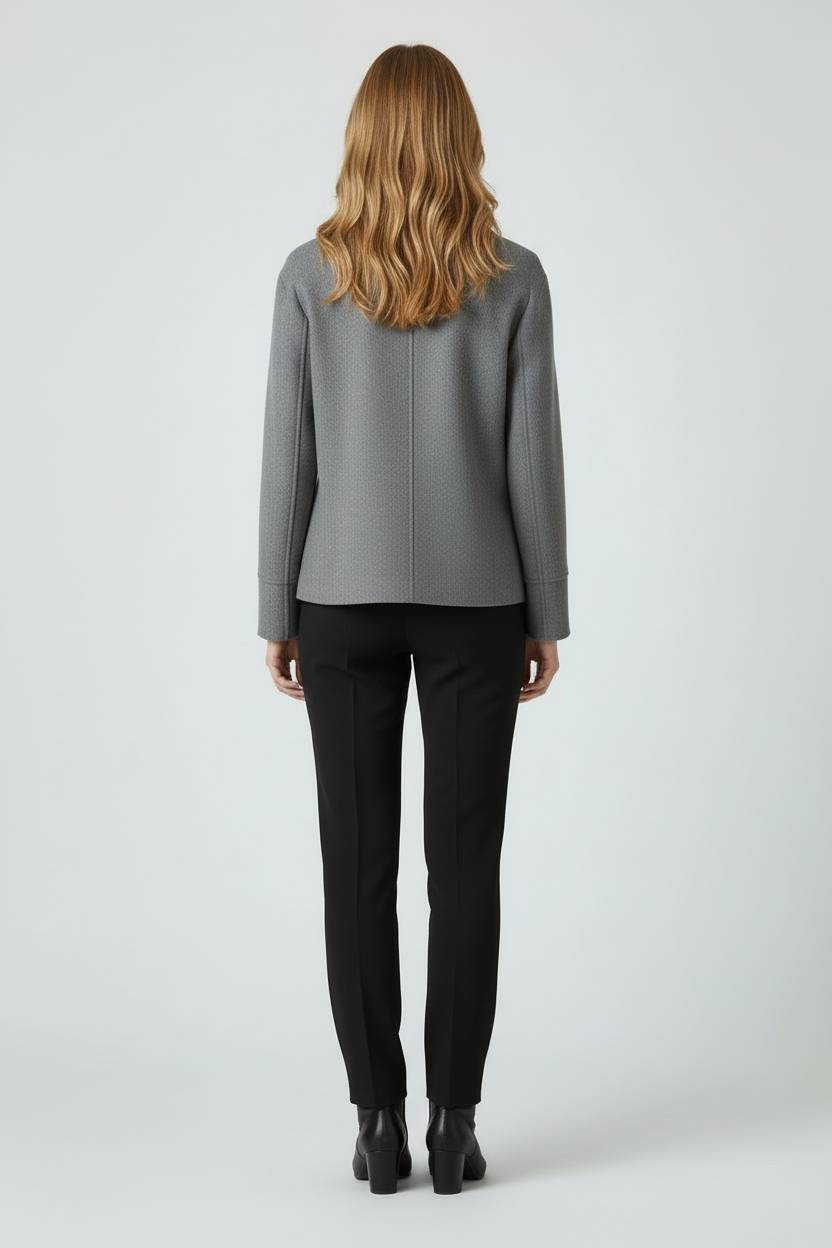 Women’s Jacket with Wide Collar and Button Front