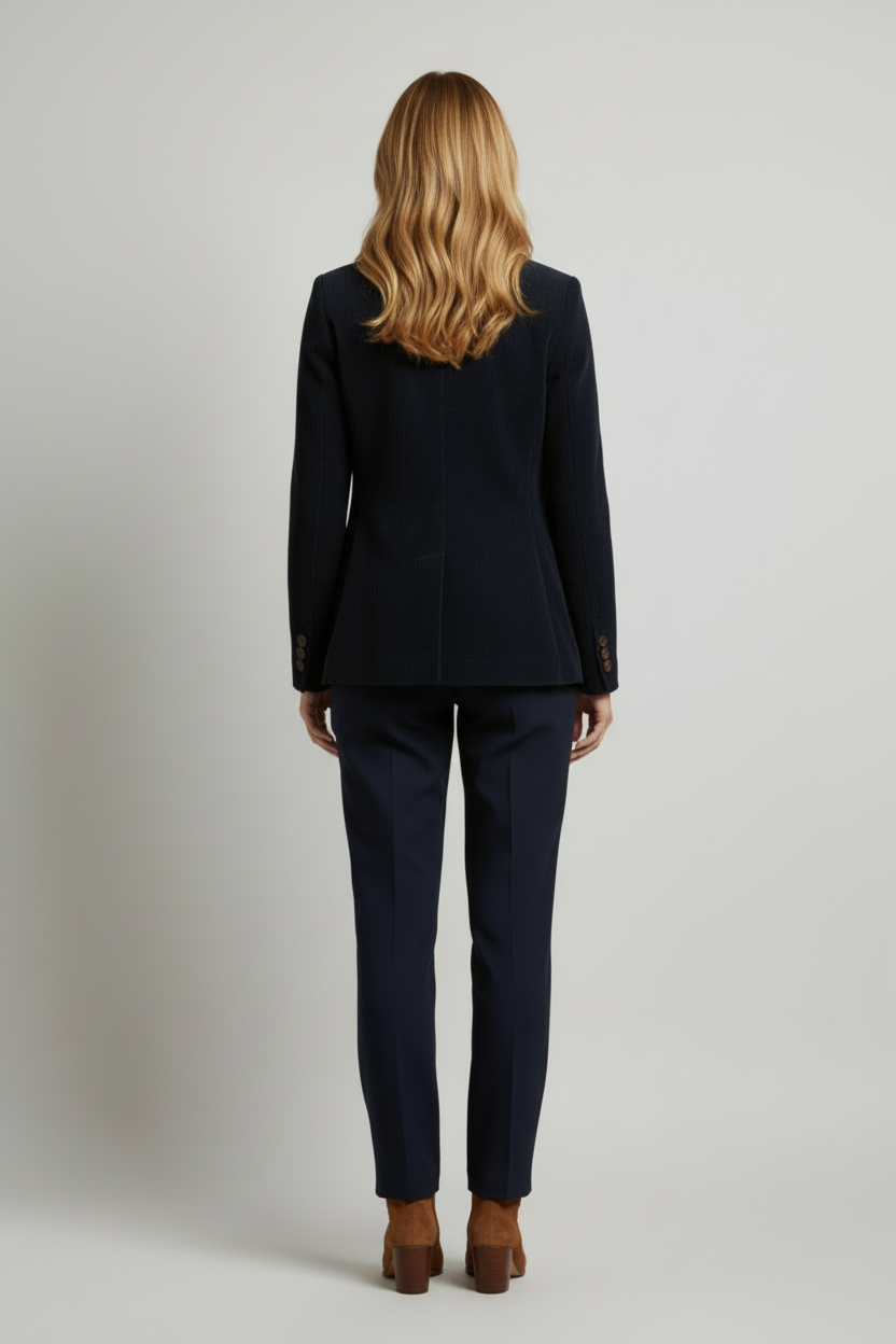 Women’s Jacket with Peaked Collar and Ribbed Corduroy Surface