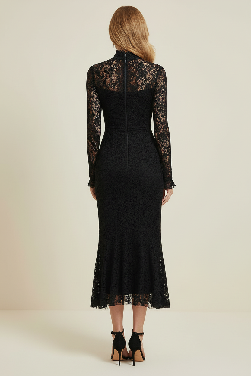 Women’s Long Sleeve Dress with Fishtail Hem