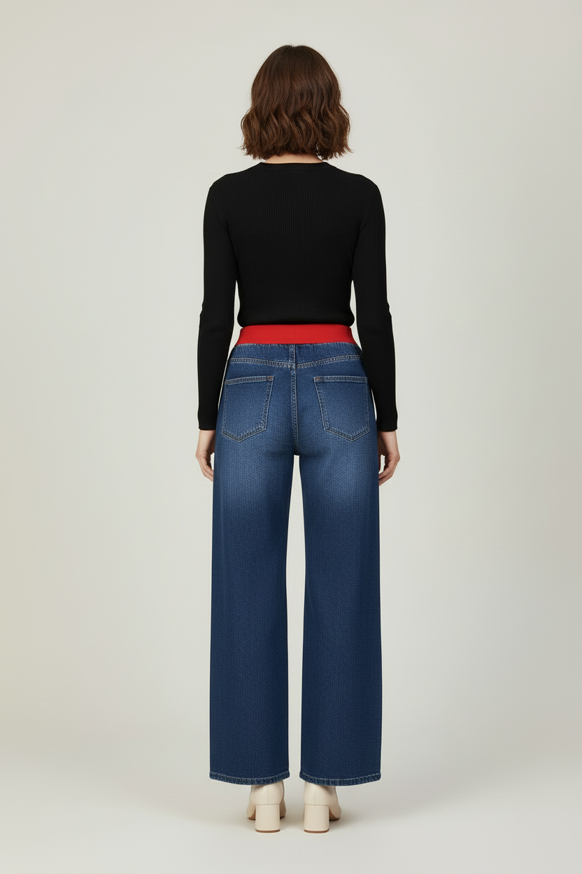 Wide Leg Womens Trousers with Drawstring Waist Fit