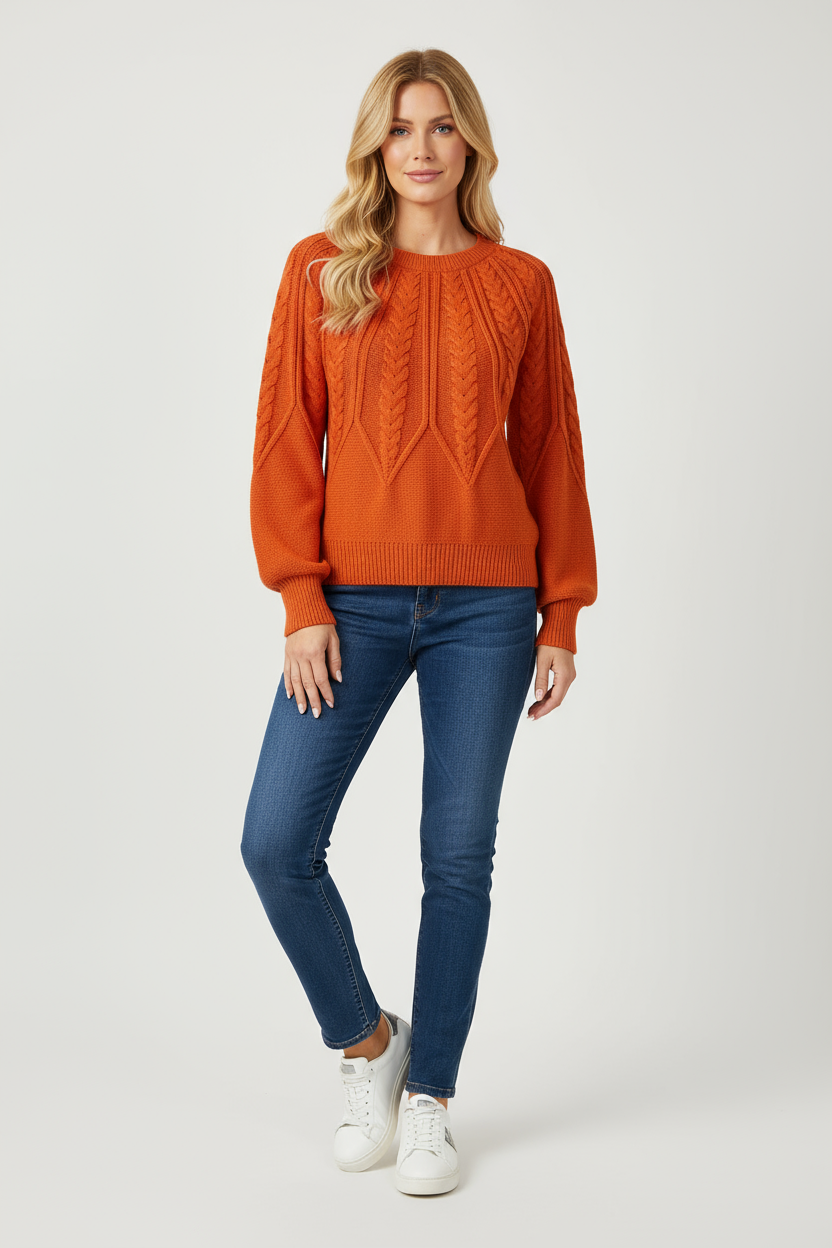 Cable Knit Pullover Sweater Timeless Elegance