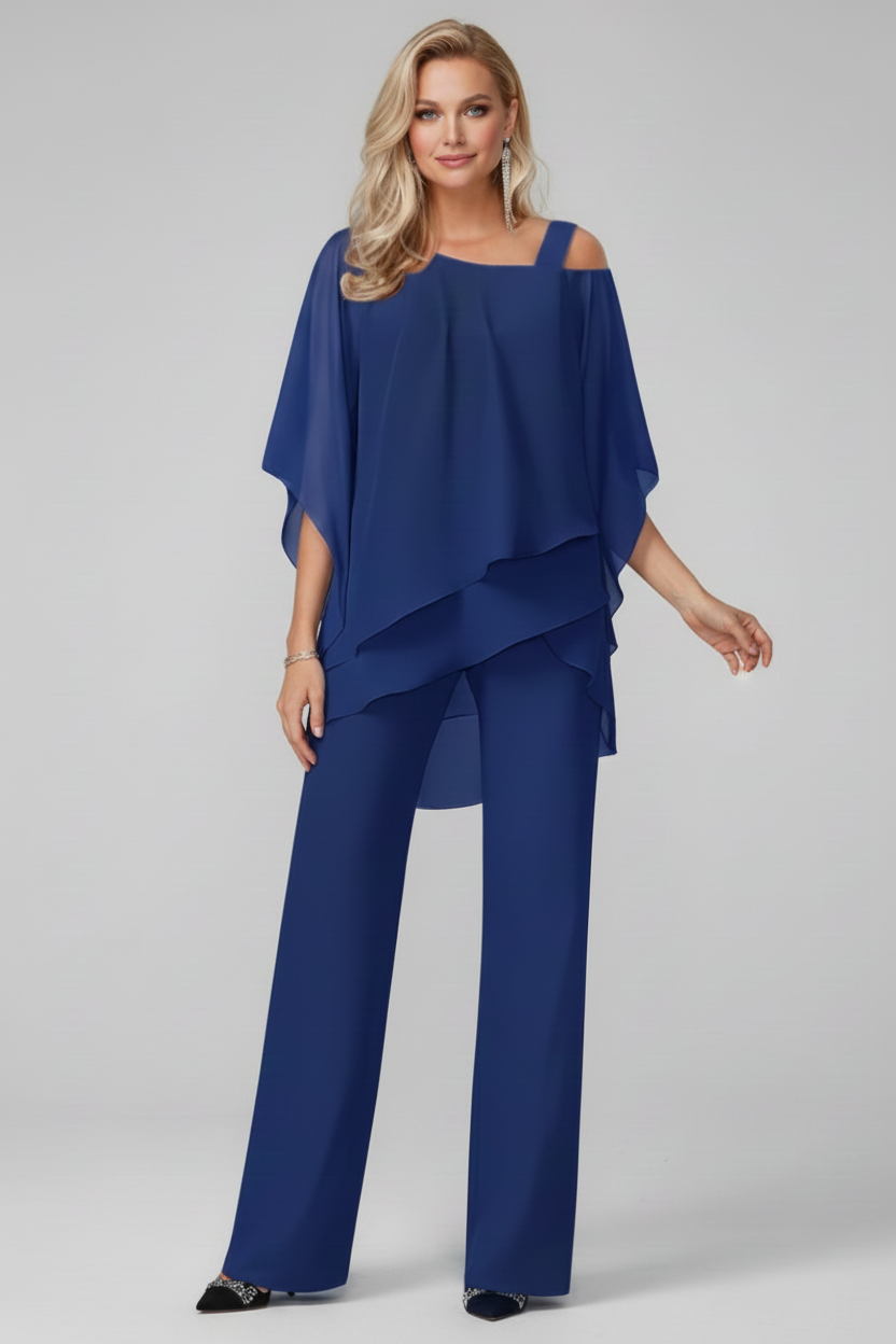 Off Shoulder Womens Jumpsuit with Elastic Waist and Flowing Fit