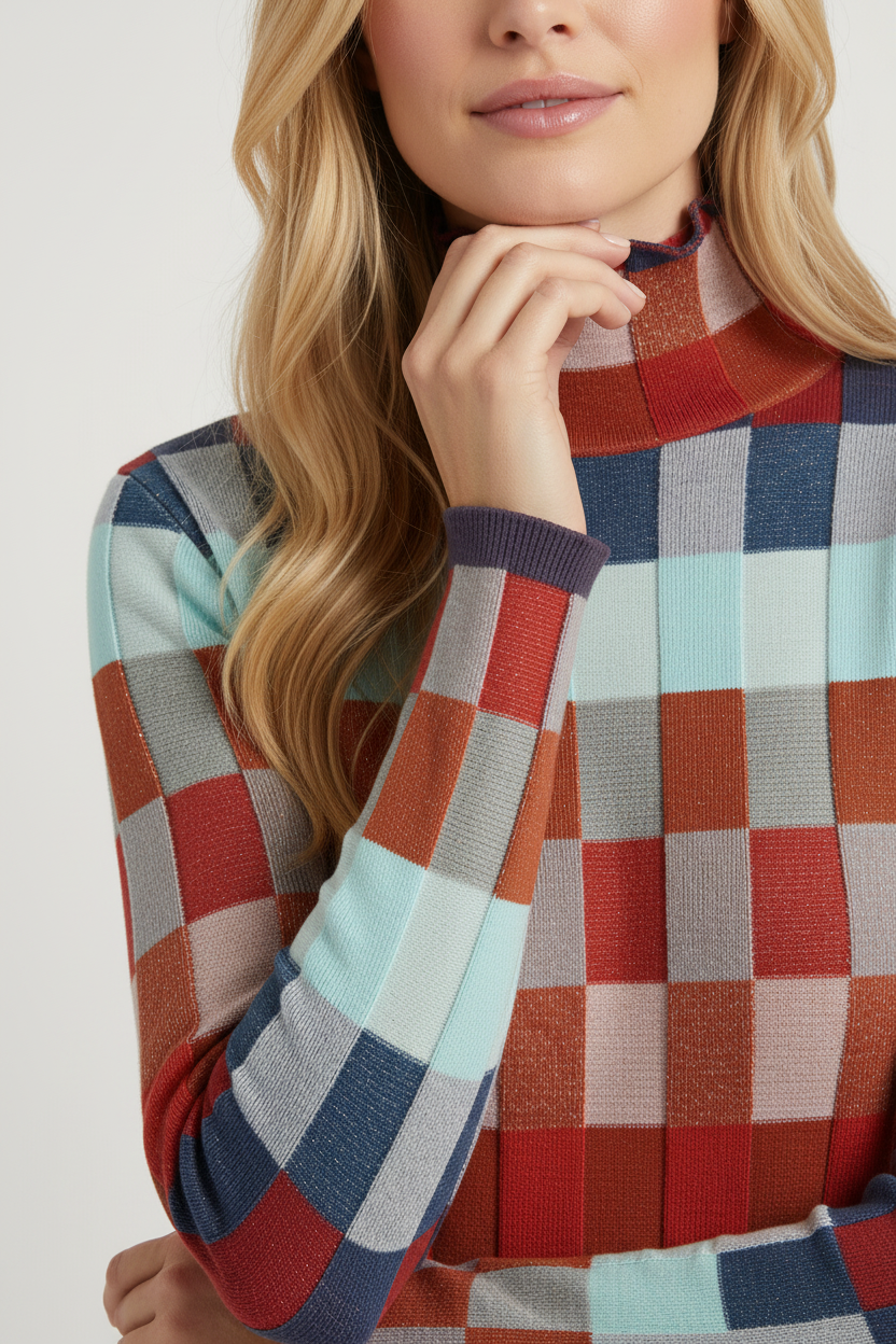 High Neck Sweater Women Relaxed Fit Fine Knit Warmth