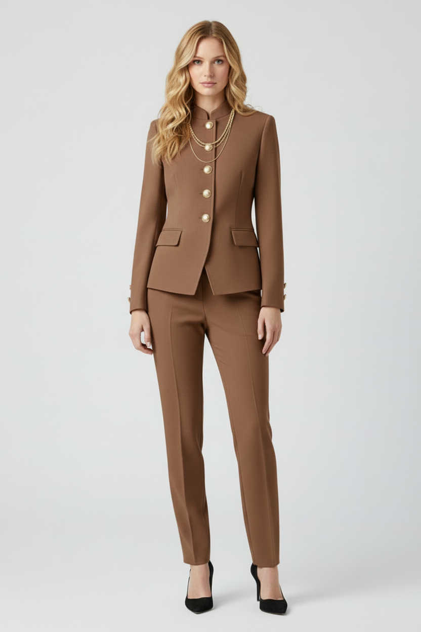 Women’s Short Jacket with Button Front and Fitted Shape