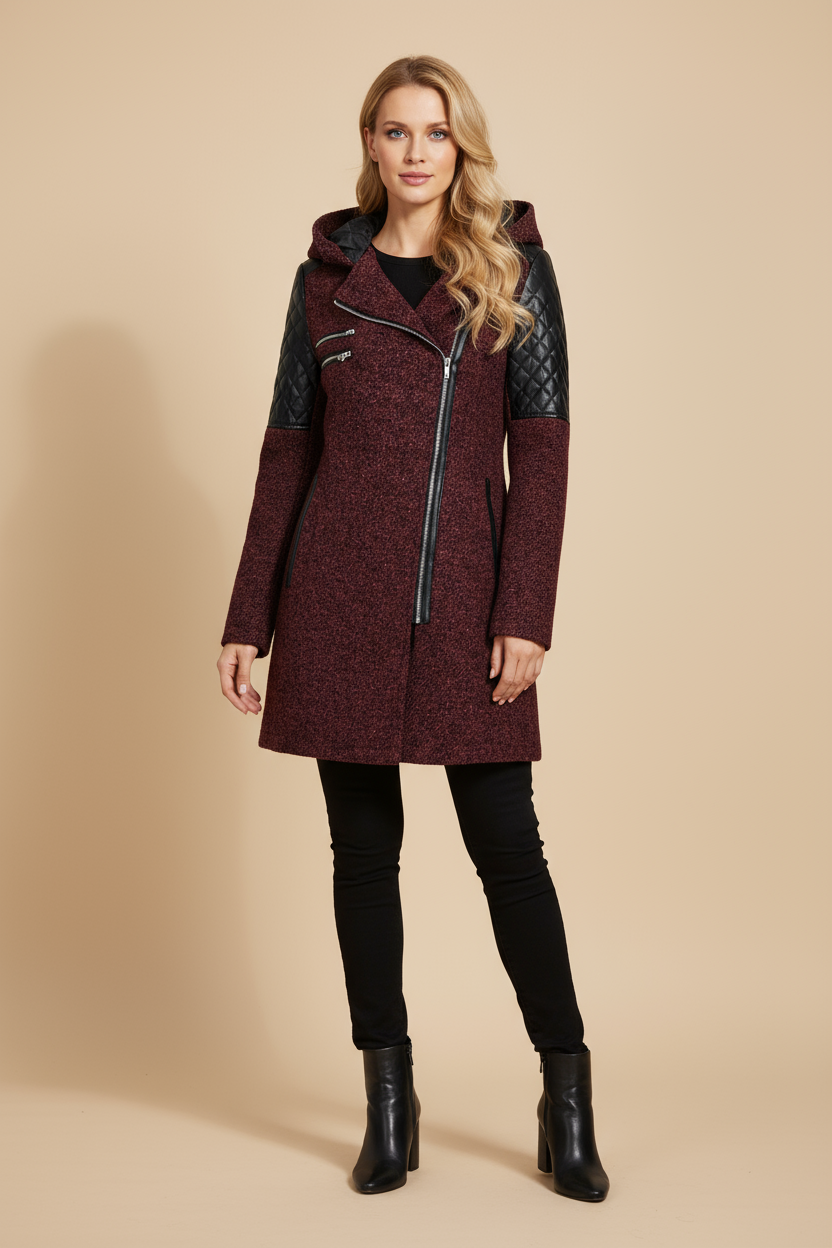 Mid Length Zip Coat Women Sleek Style
