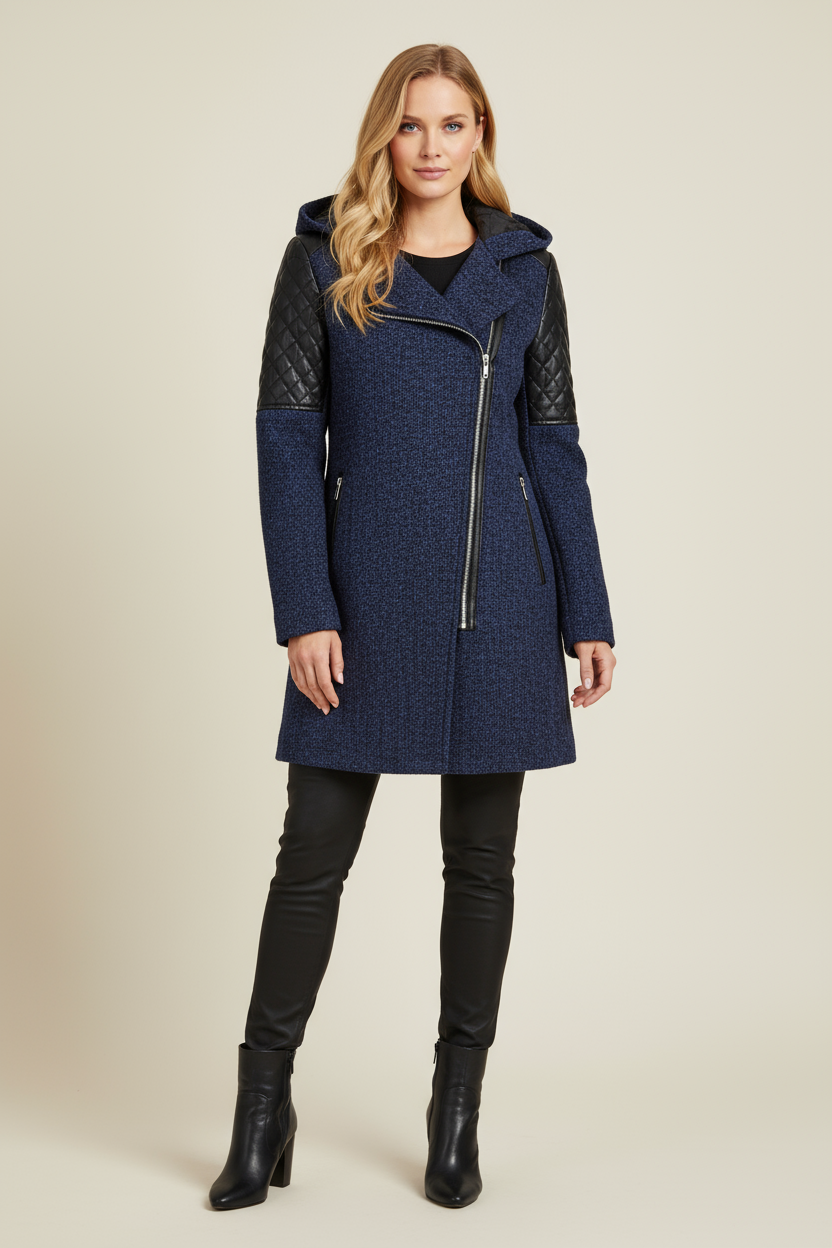 Mid Length Zip Coat Women Sleek Style