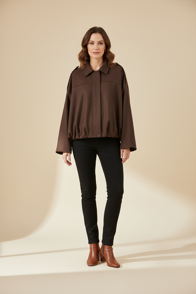 Oversized Jacket with Vintage Inspired Finish