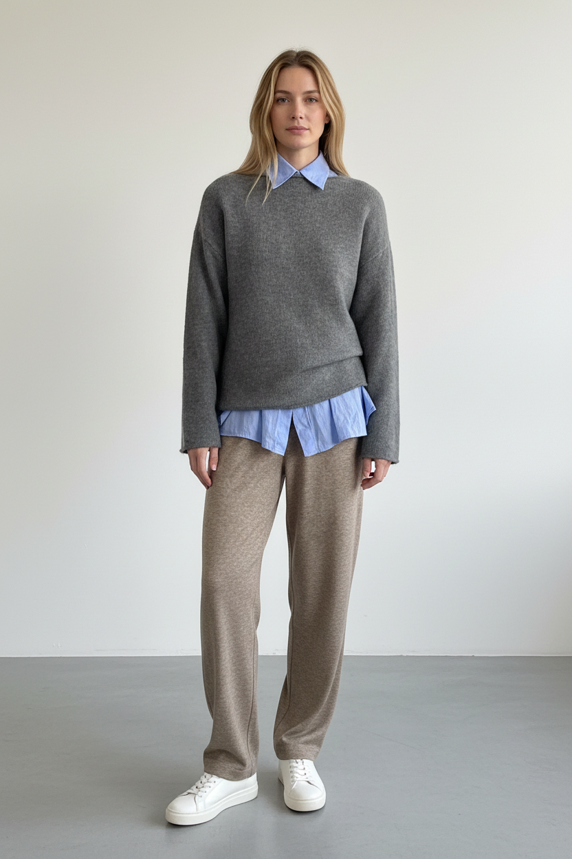Relaxed Knit Pullover with Minimal Silhouette