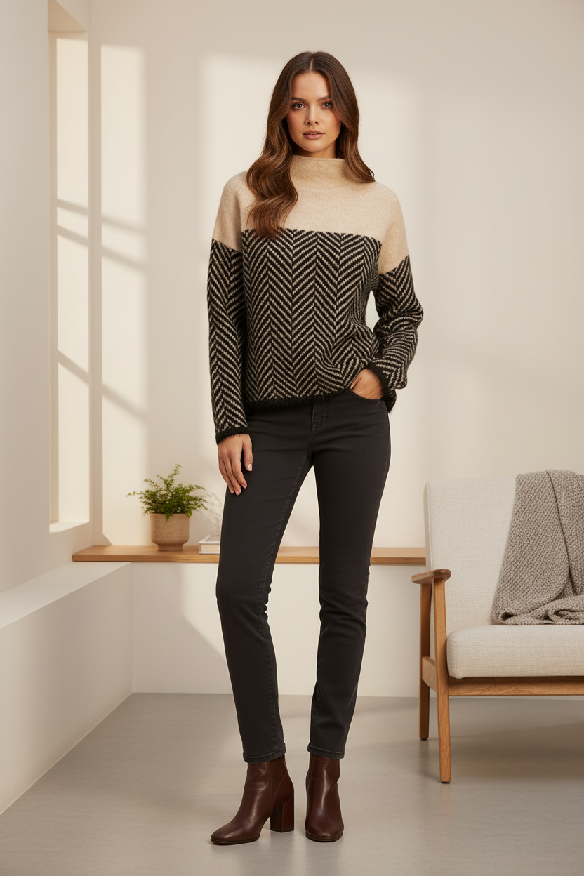 High Neck Knitted Sweater