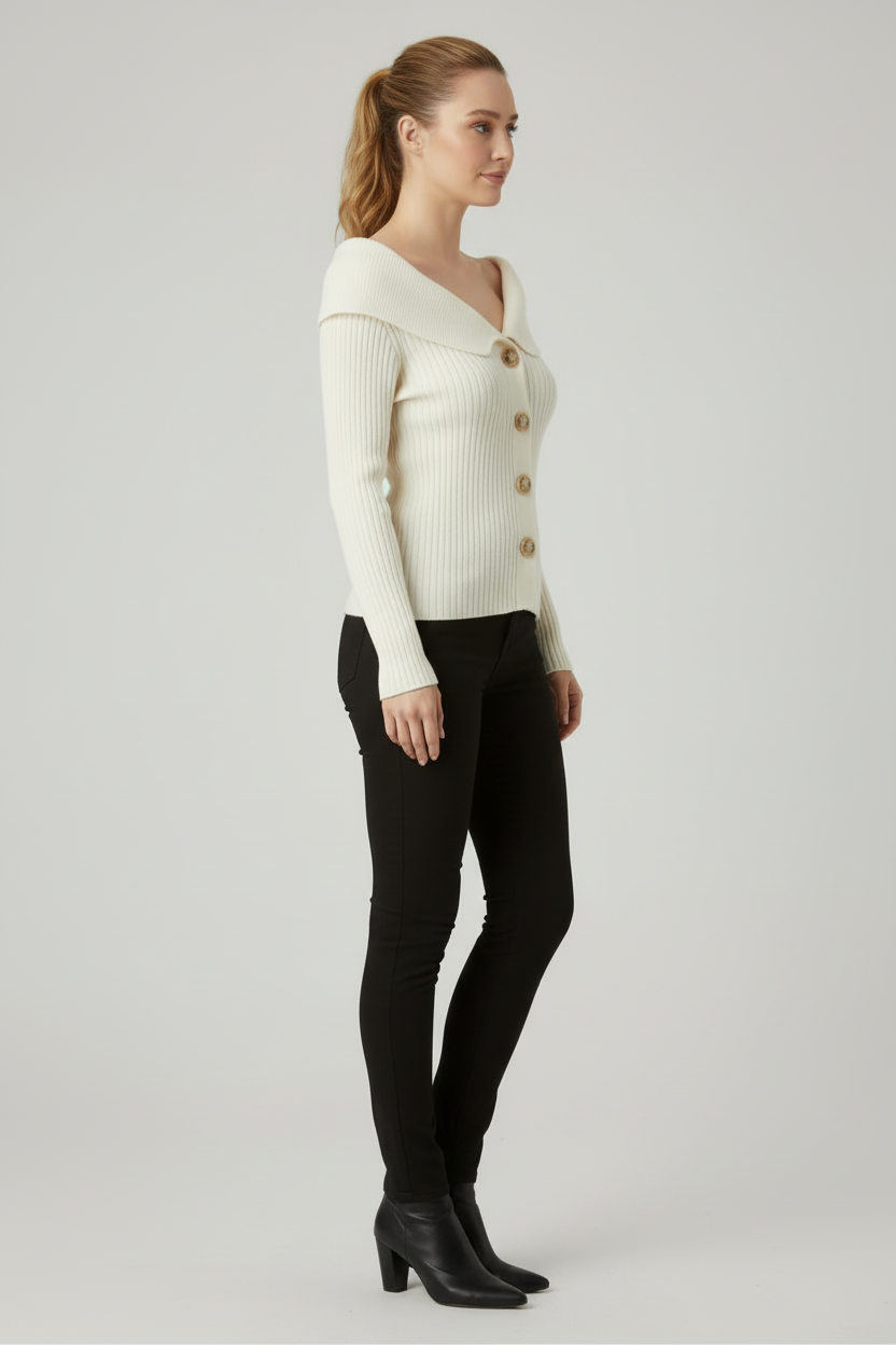 Long Open Cardigan with Straight Knit Silhouette