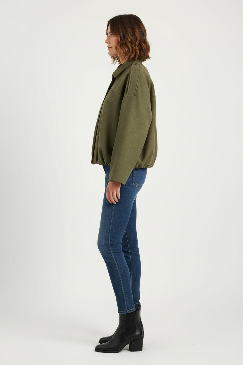 Oversized Jacket with Vintage Inspired Finish
