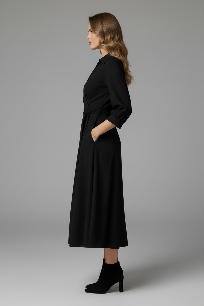 Tailored Blazer Dress with Double Breasted Front and Long Sleeves