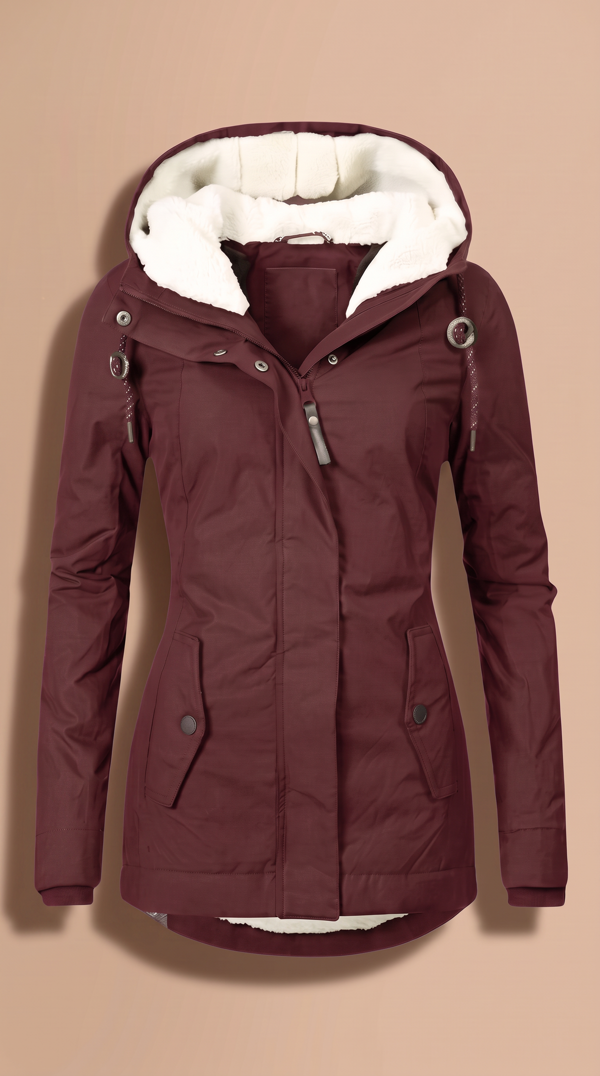 Women's Sherpa-Lined Hooded Winter Jacket