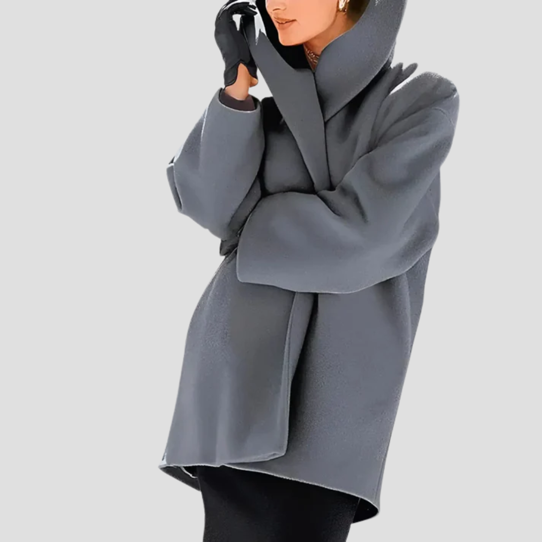 Women's Oversized Wide Collar Coat With Side Pockets