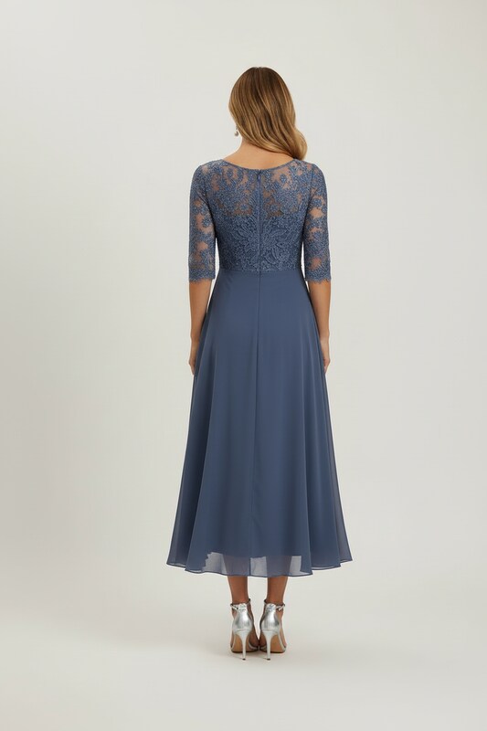 Elegant Lace Dress with Layered Skirt