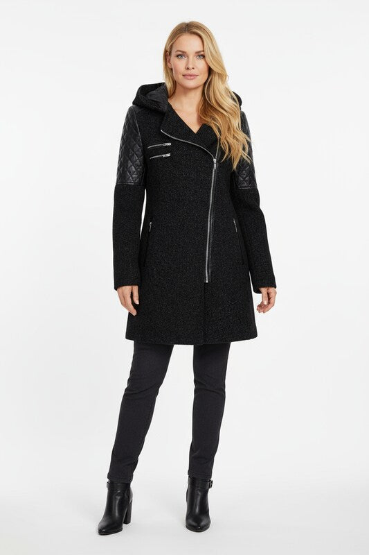 Mid Length Zip Coat Women Sleek Style