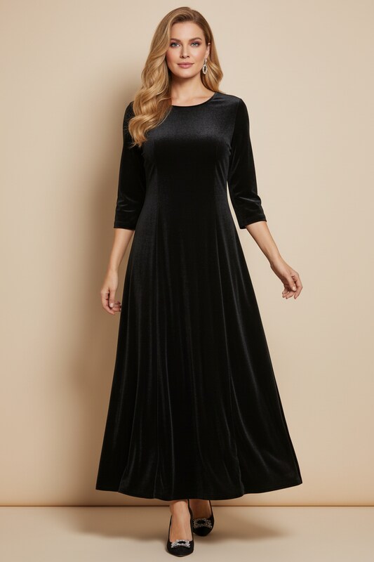 Elegant A Line Dress with Scoop Neckline