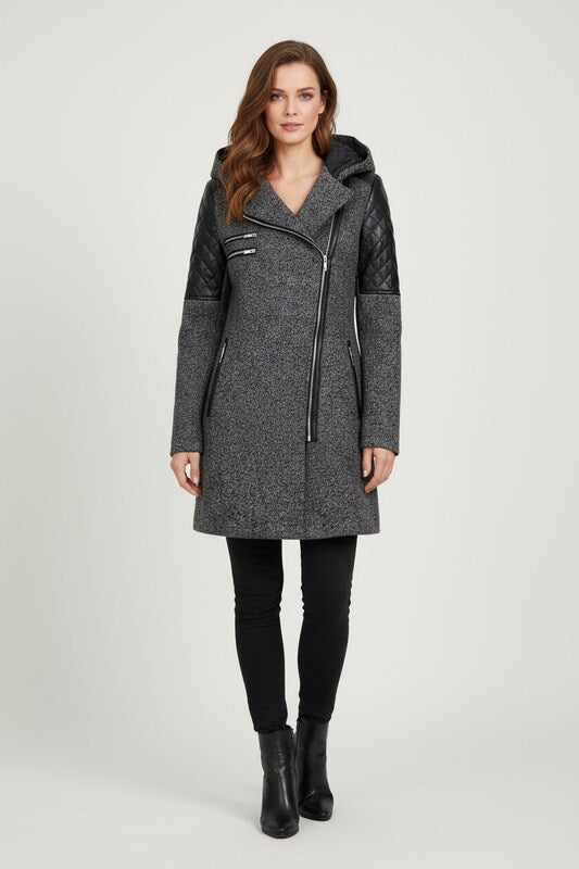 Mid Length Zip Coat Women Sleek Style