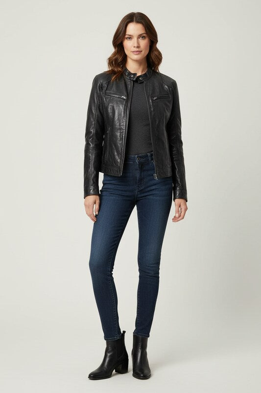Structured Jacket with Insulated Lining and Adjustable Cuffs
